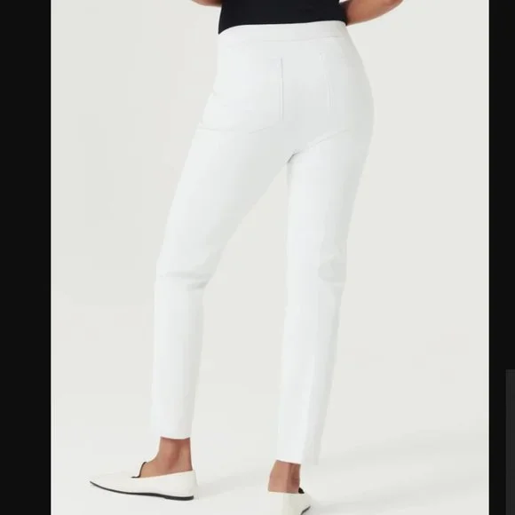 Spanx On the Go Ankle Slim Straight Pull On Pants White Medium NEW NWT - Picture 2 of 10